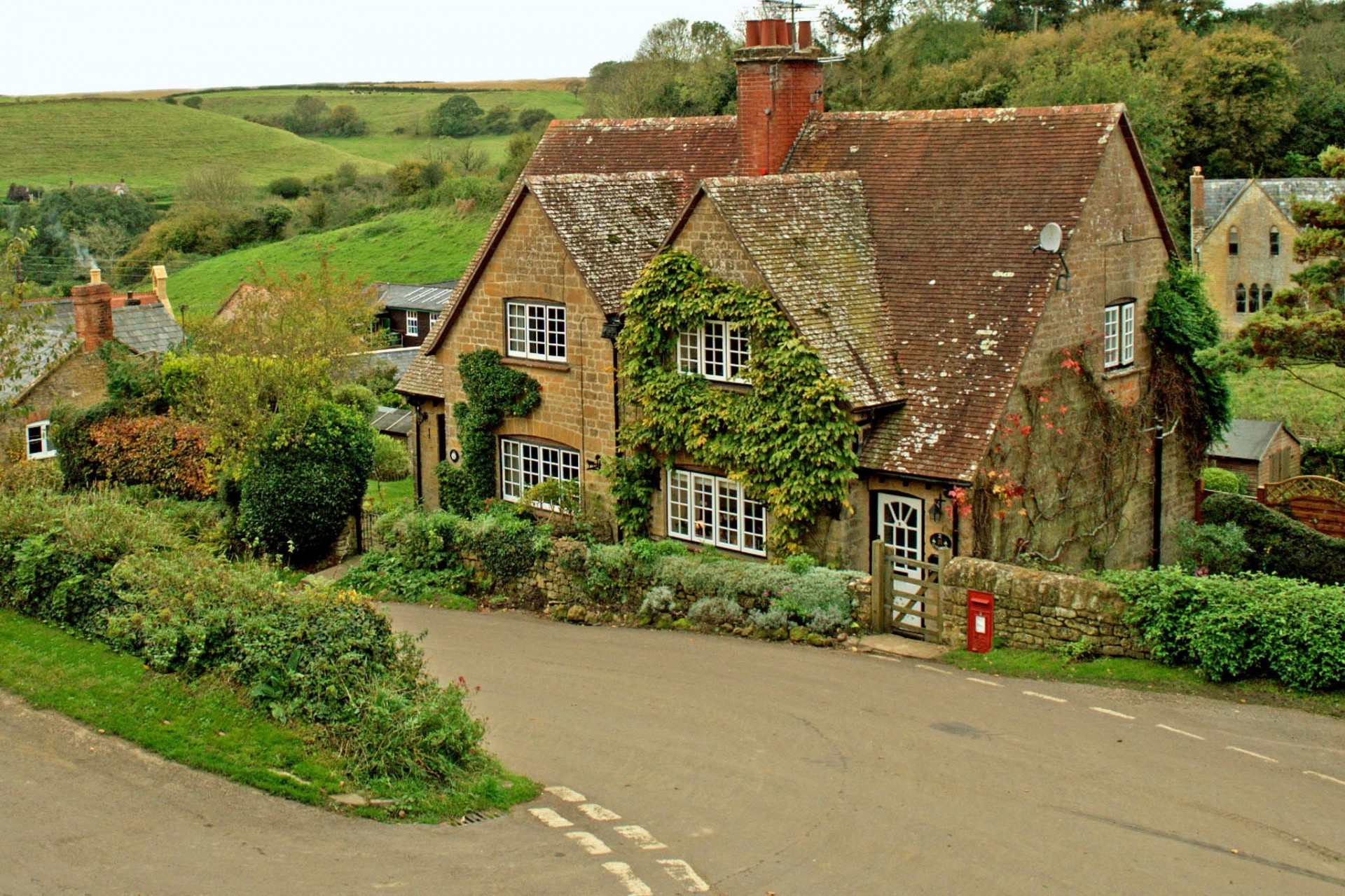 inghilterra dorset strada città case