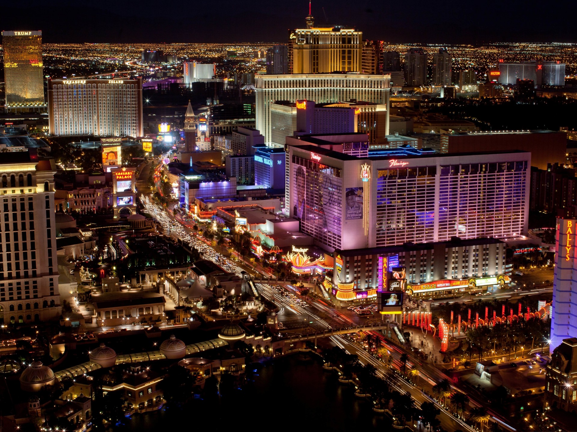 światła usa las vegas miasto noc nevada kasyno hotel panorama. hotel