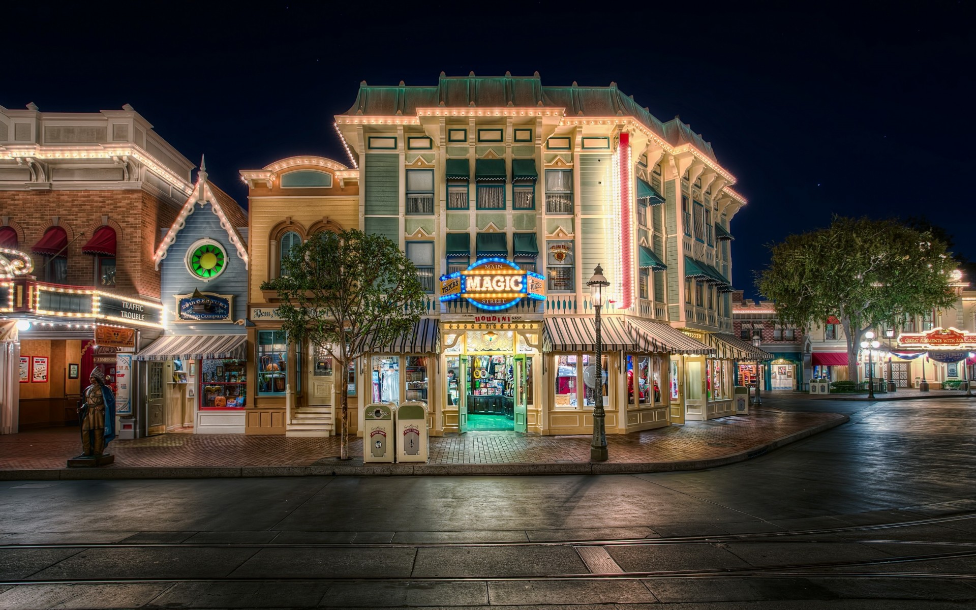 disneyland strada stati uniti notte california