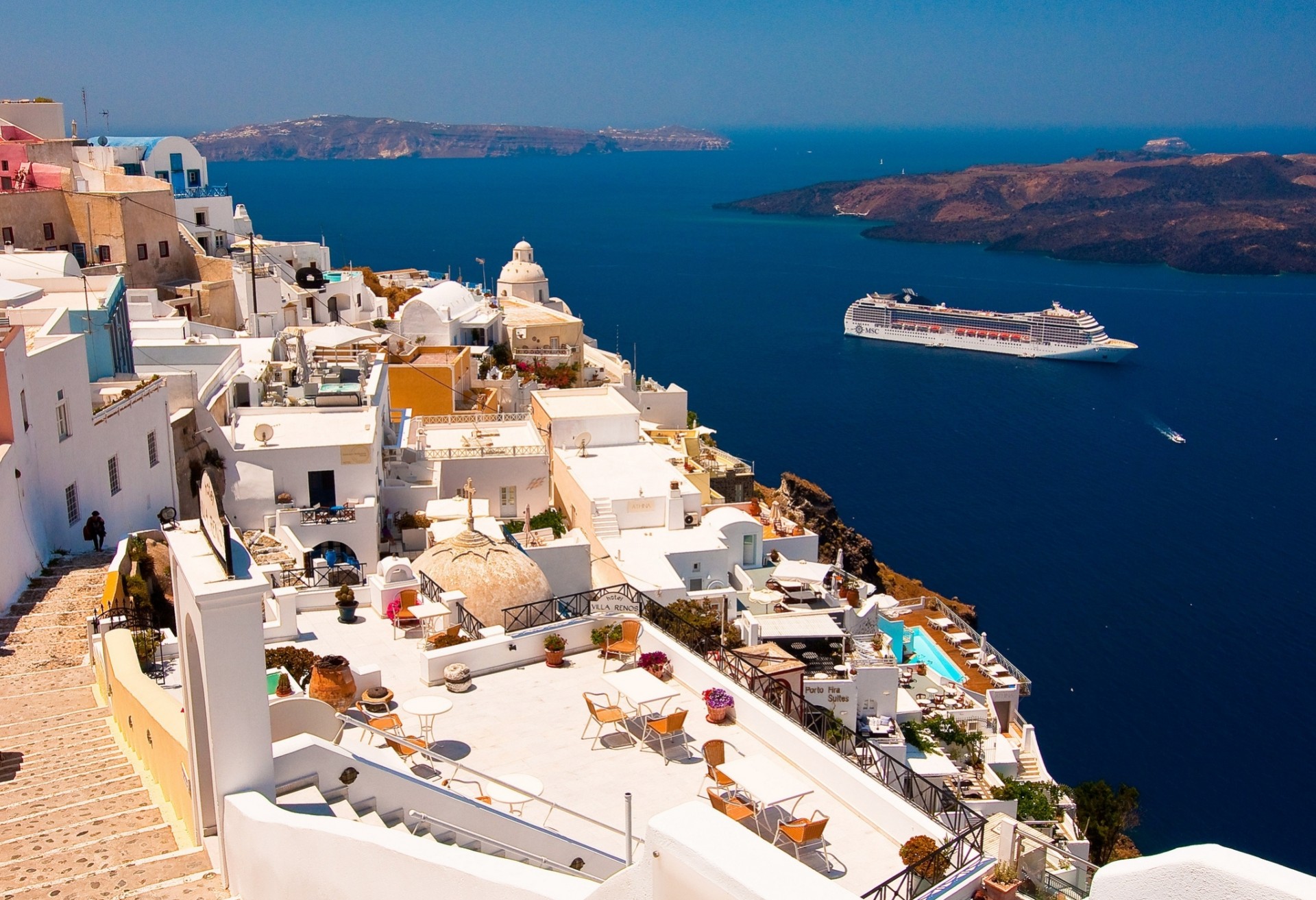 mer paquebot grèce santorin oia mer égée