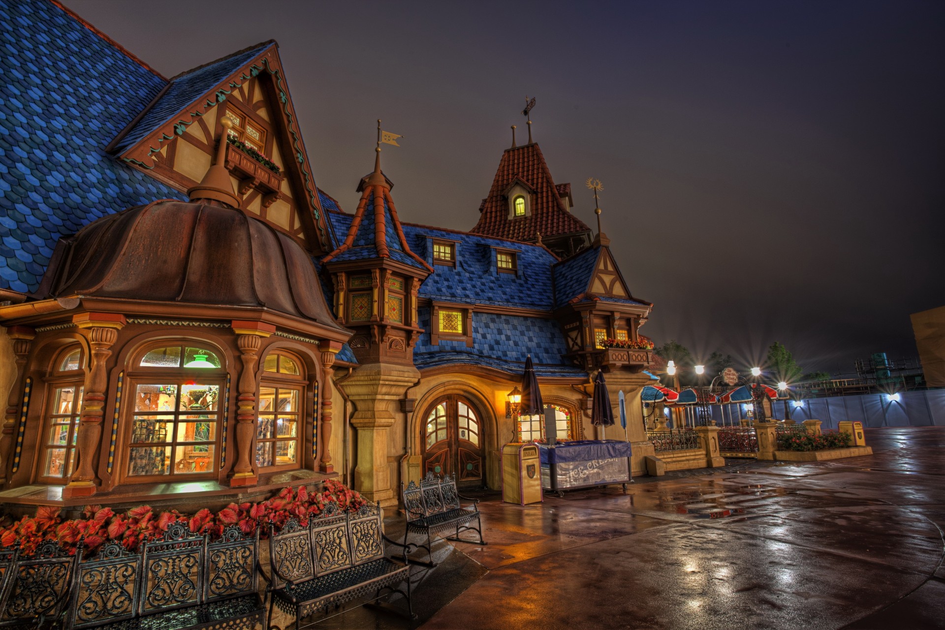 disneyland états-unis nuit californie maisons