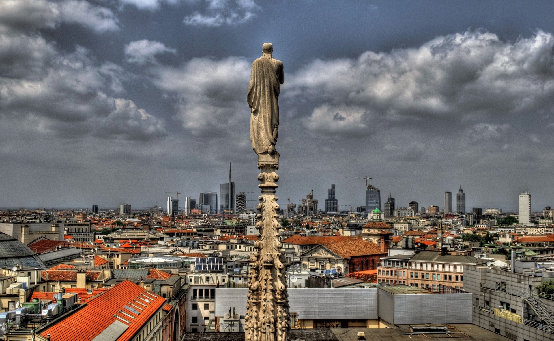 włochy lombardia mediolan anioł stróż panorama budynek ameryka