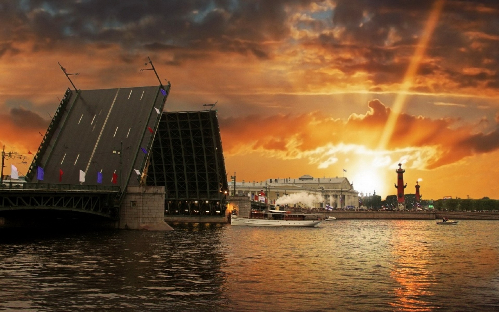 t. petersburg white nights bridge embankment