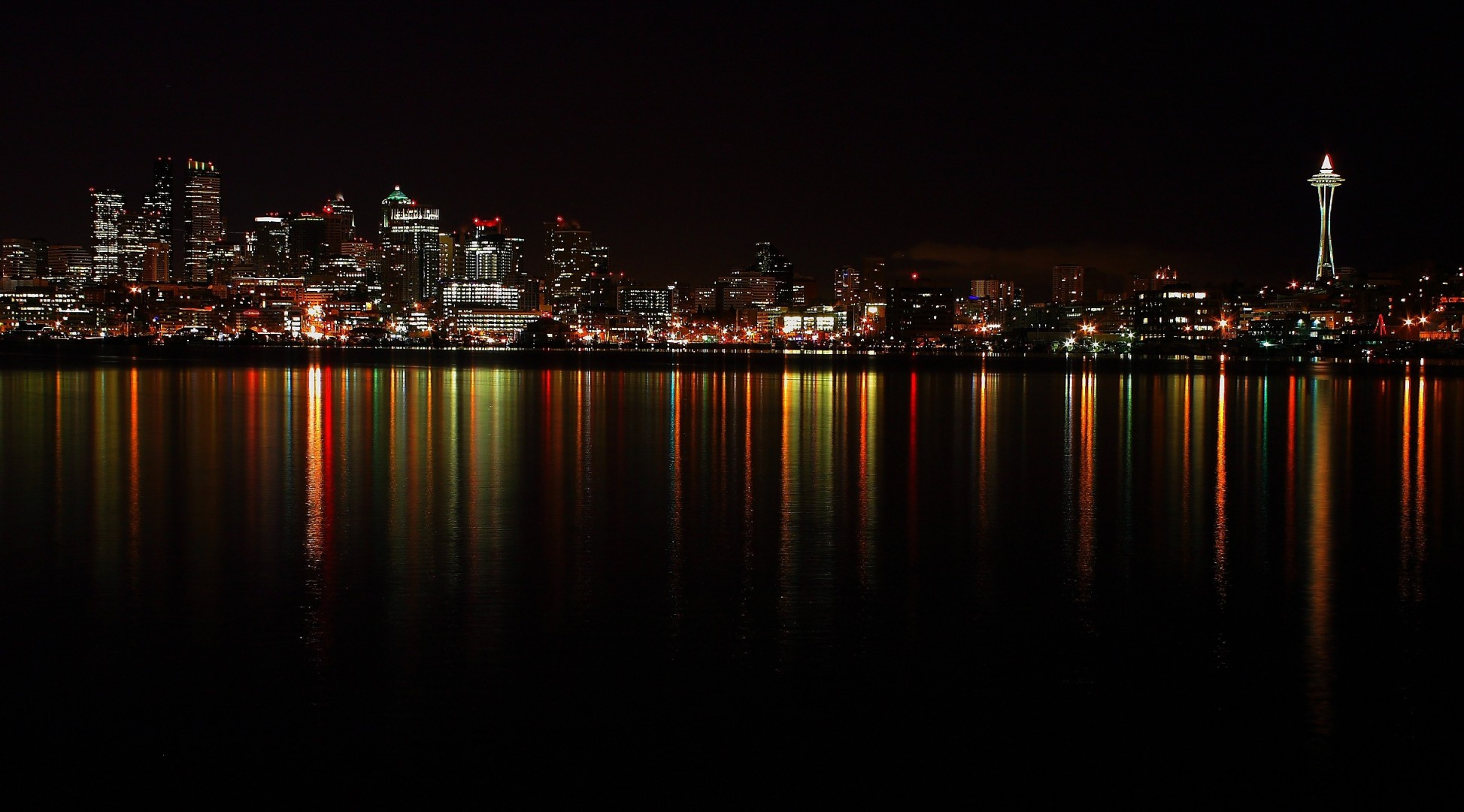 lumières nuit état de washington états-unis maisons