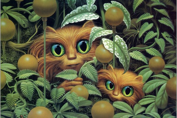 Cheshire cats in dense thickets