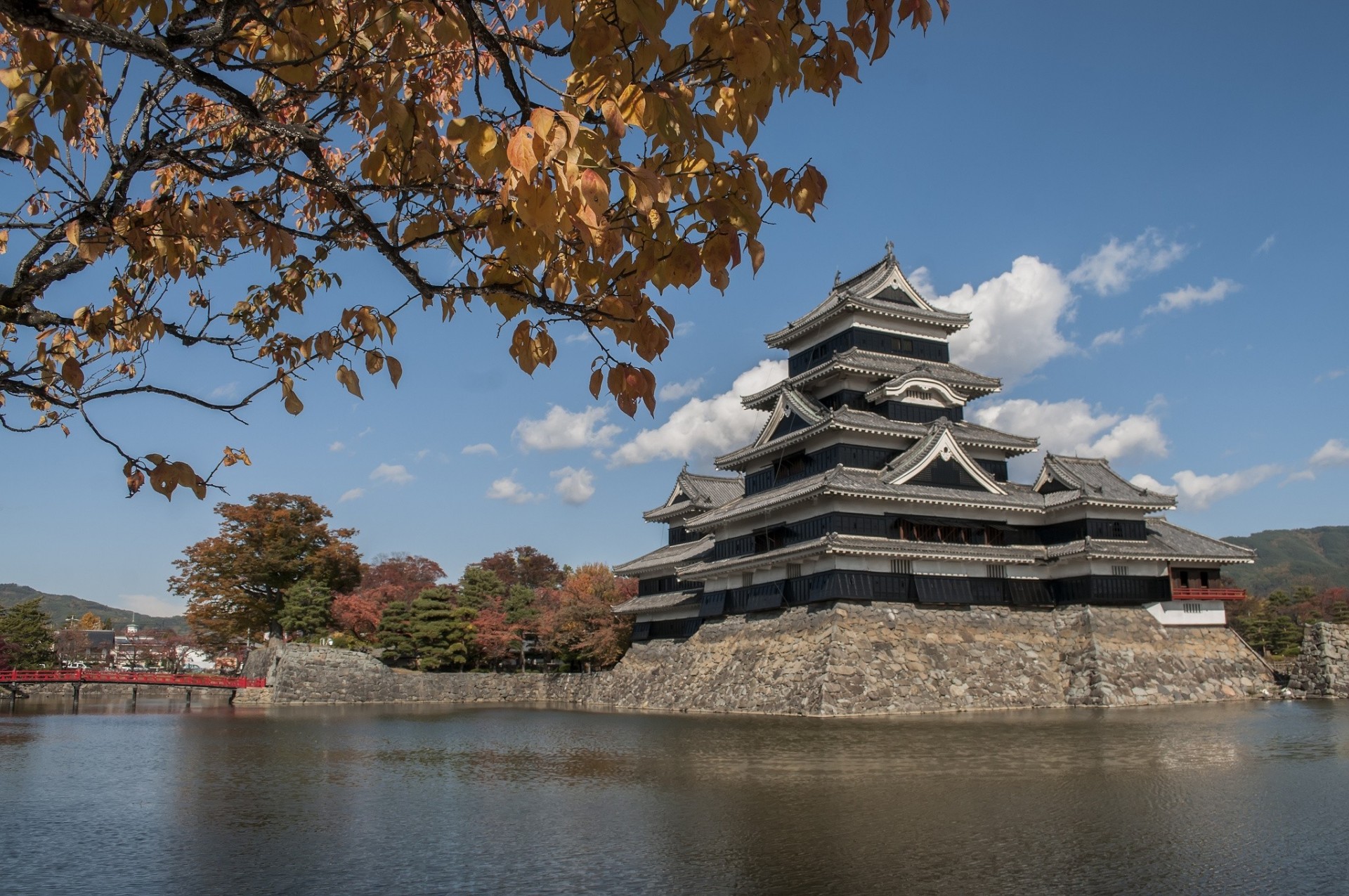 liść blokada zamek matsumoto tokio matsumoto woda oddziały japonia