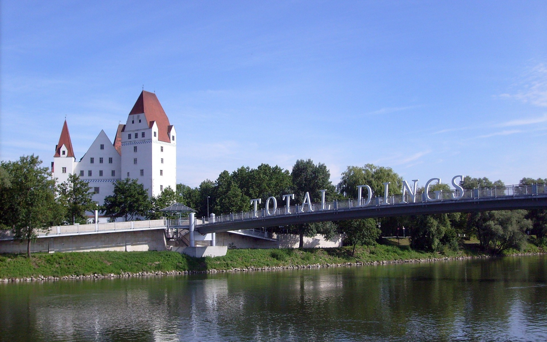 fluss sperrung brücke stadt deutschland donau