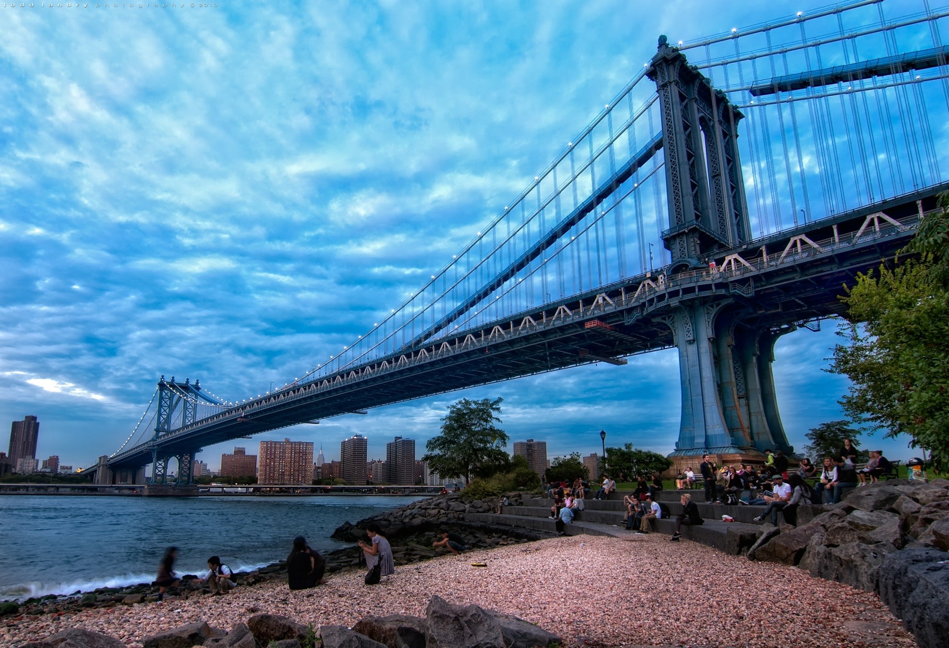 nueva york puente de manhattan puente hdr ciudad