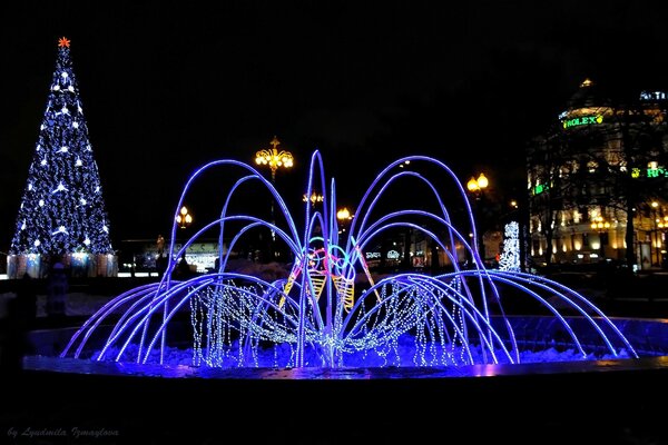 Fuente musical nocturna de Moscú