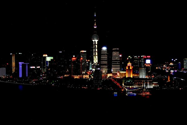 Città di notte in Cina