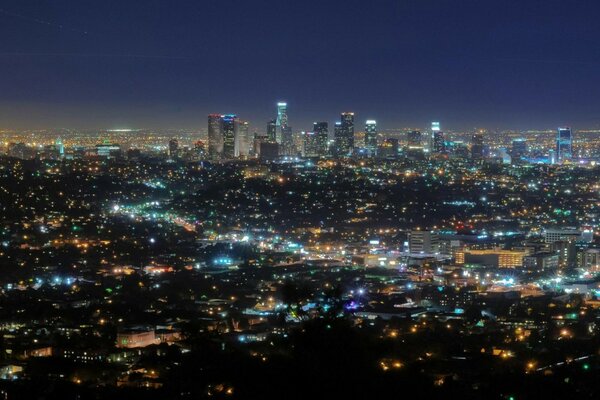 Los Angeles in the night lights