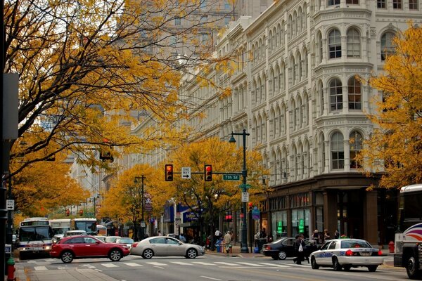 Herbststraße in Chicago