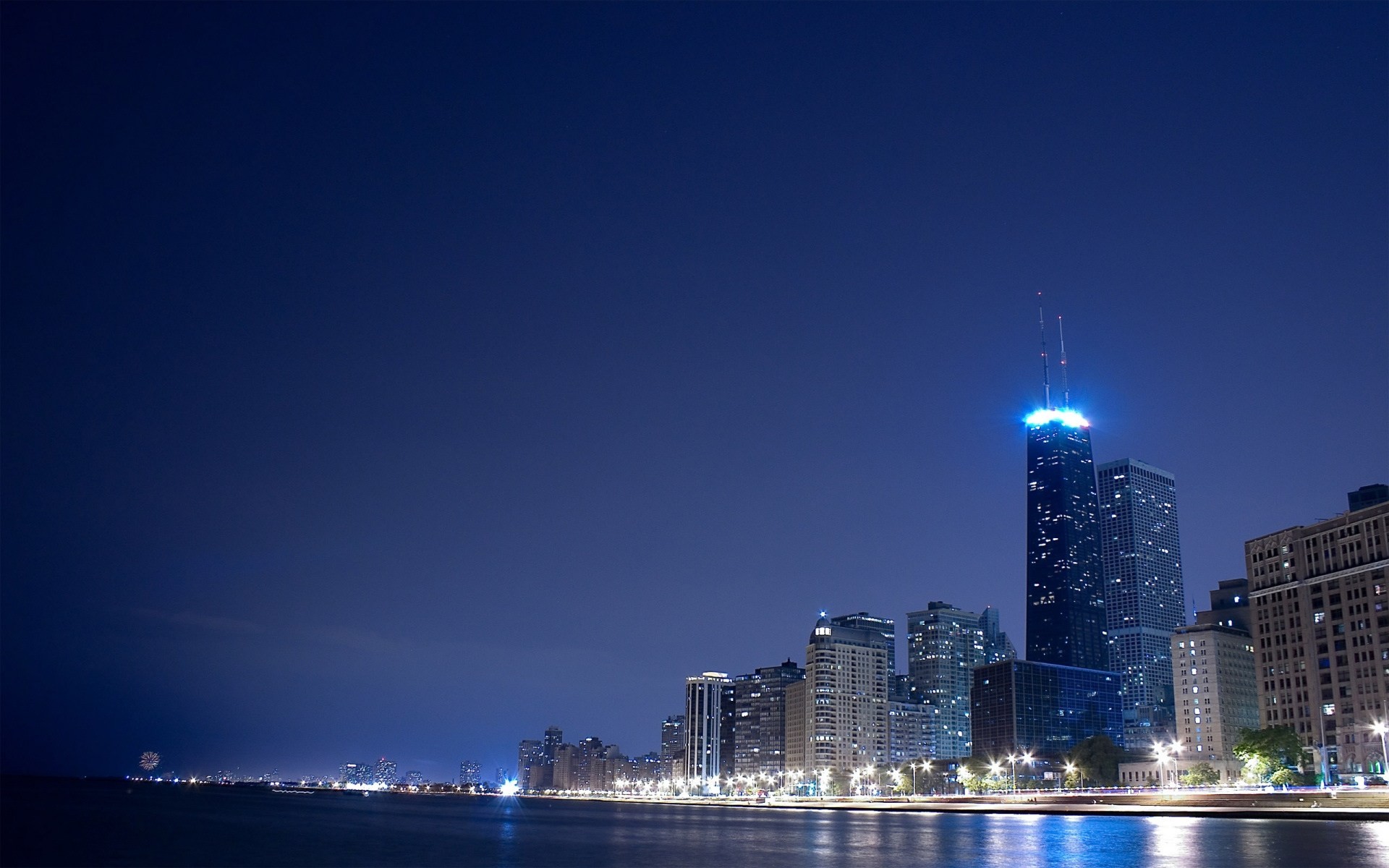 lumière bleu nuit ville