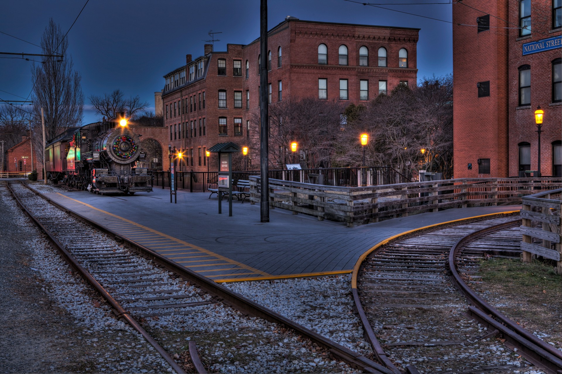 ferrovia locomotiva boston città