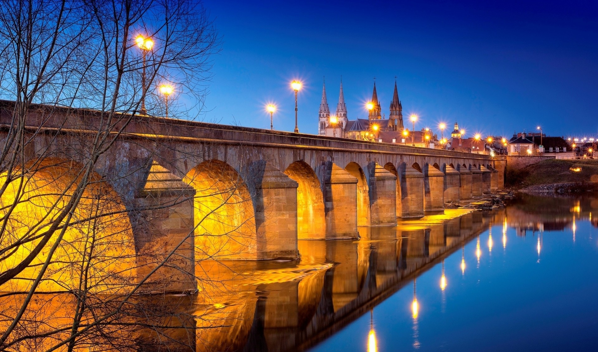 río francia puente costa ciudad luces noche reflexión qatar airways iluminación agua luz