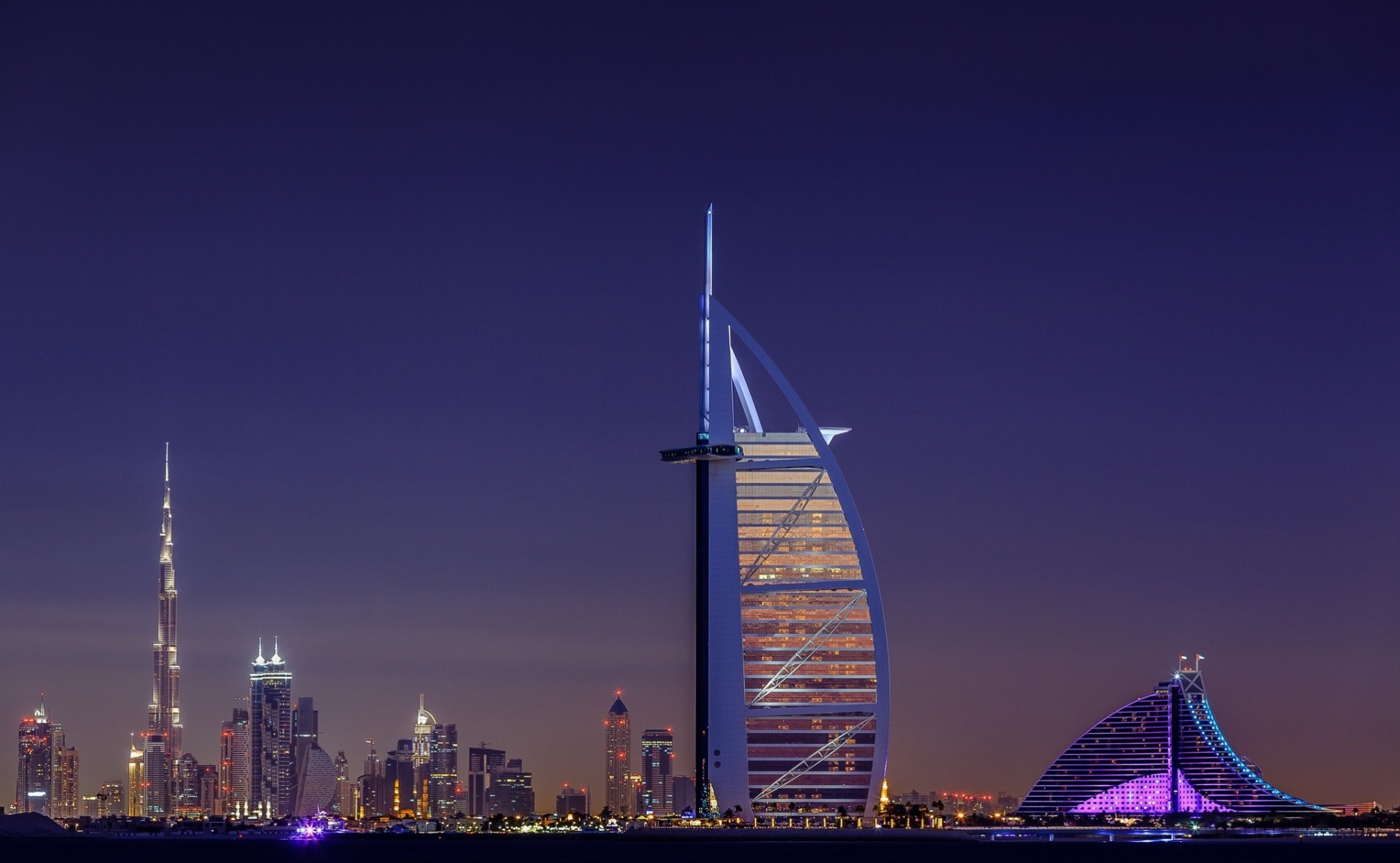 dubai burj al arab emiratos árabes unidos ciudad nocturna