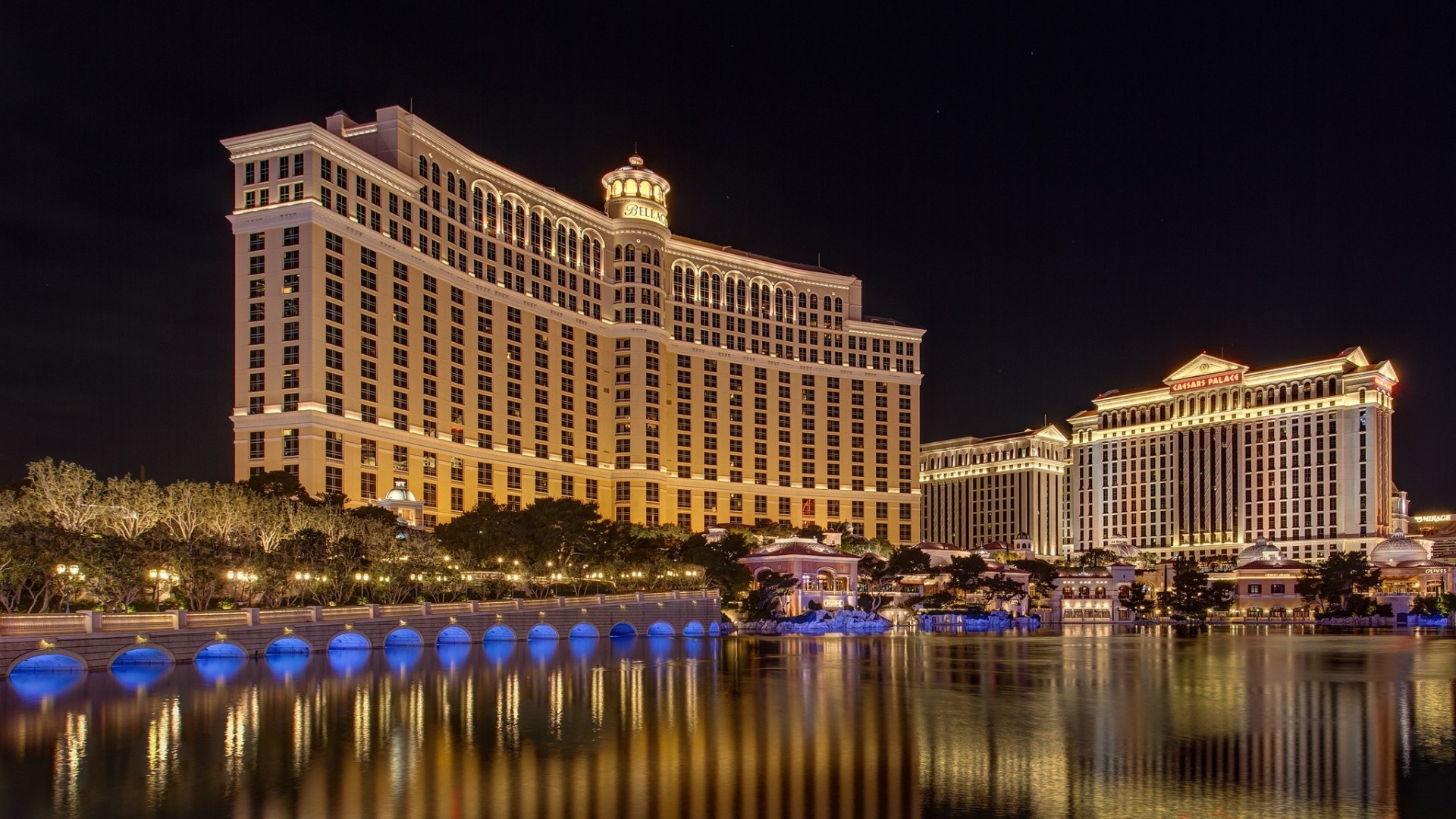 nuit usa nevada las vegas bellagio lumières éclairage hôtel