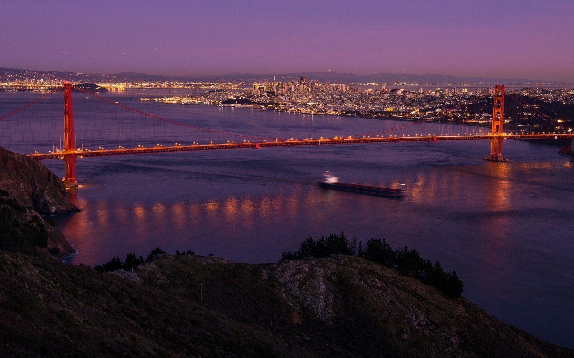 noche cielo san francisco ciudad