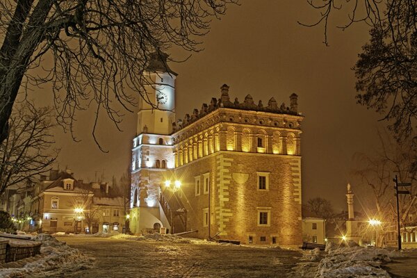 Paesaggio notte in Polonia