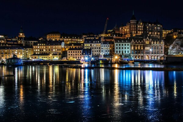 Paesaggio notte a Stoccolma
