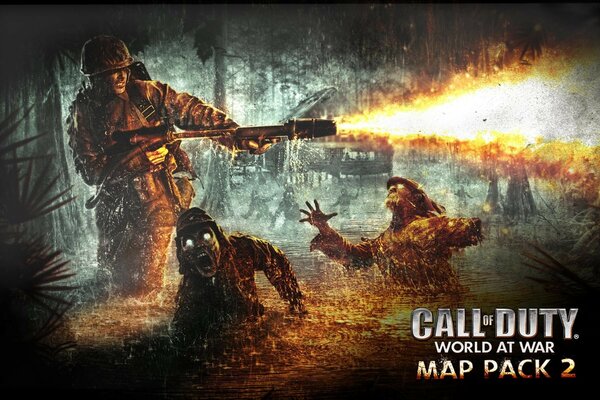 In the game, the world in war is burned by Nazi zombies
