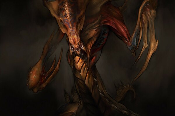 Ein realistischer Drache im Computerspiel Starcraft