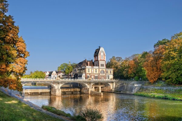 A bridge over a river in the Czech Republic