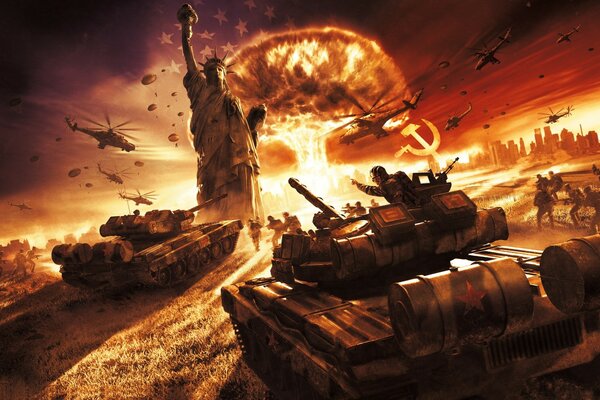 Screensaver from the game world in conflict soviet assault