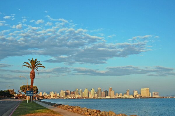 Skyscrapers off the coast of San Diego