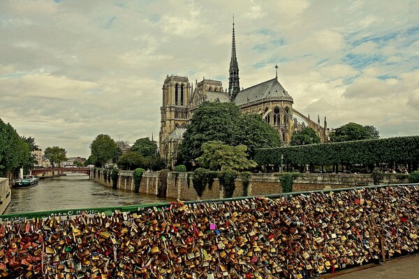 Cathedral of Notre-Dame de Paris by the River Seine