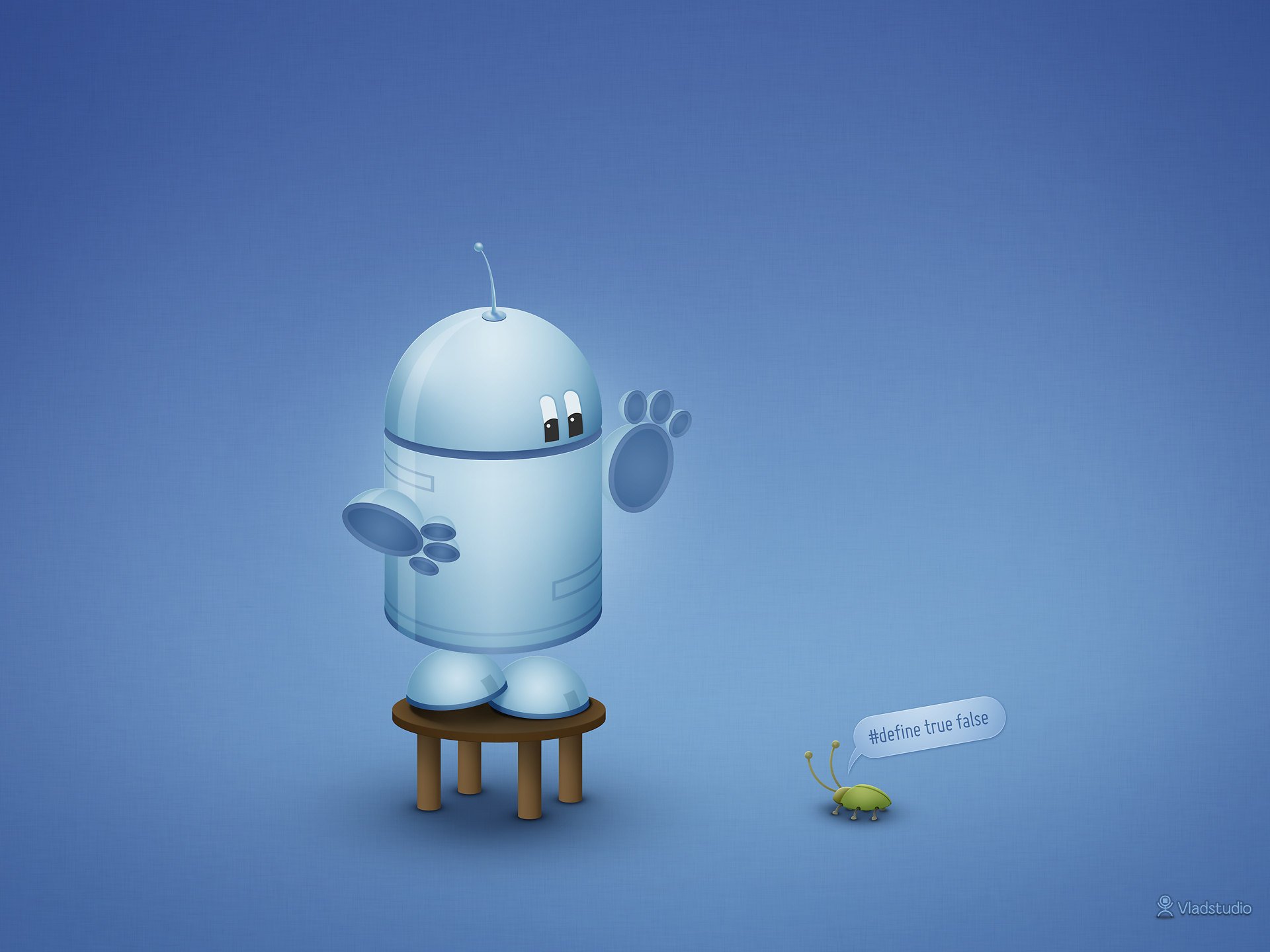 androyd robots bug blue android