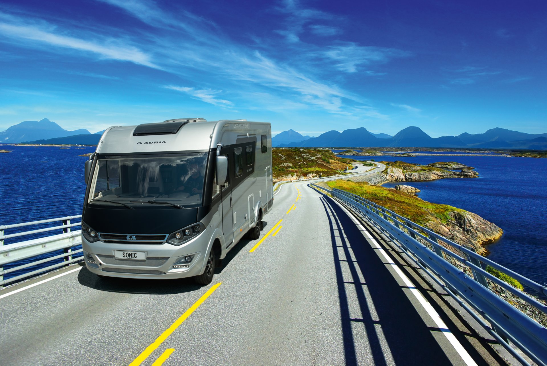 straße ozean landschaft transport lieferwagen autocamper adria