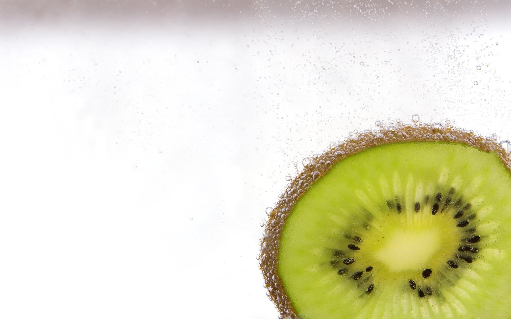 kiwi in water bubbles green fruit fruit kiwi slice ring water bubble