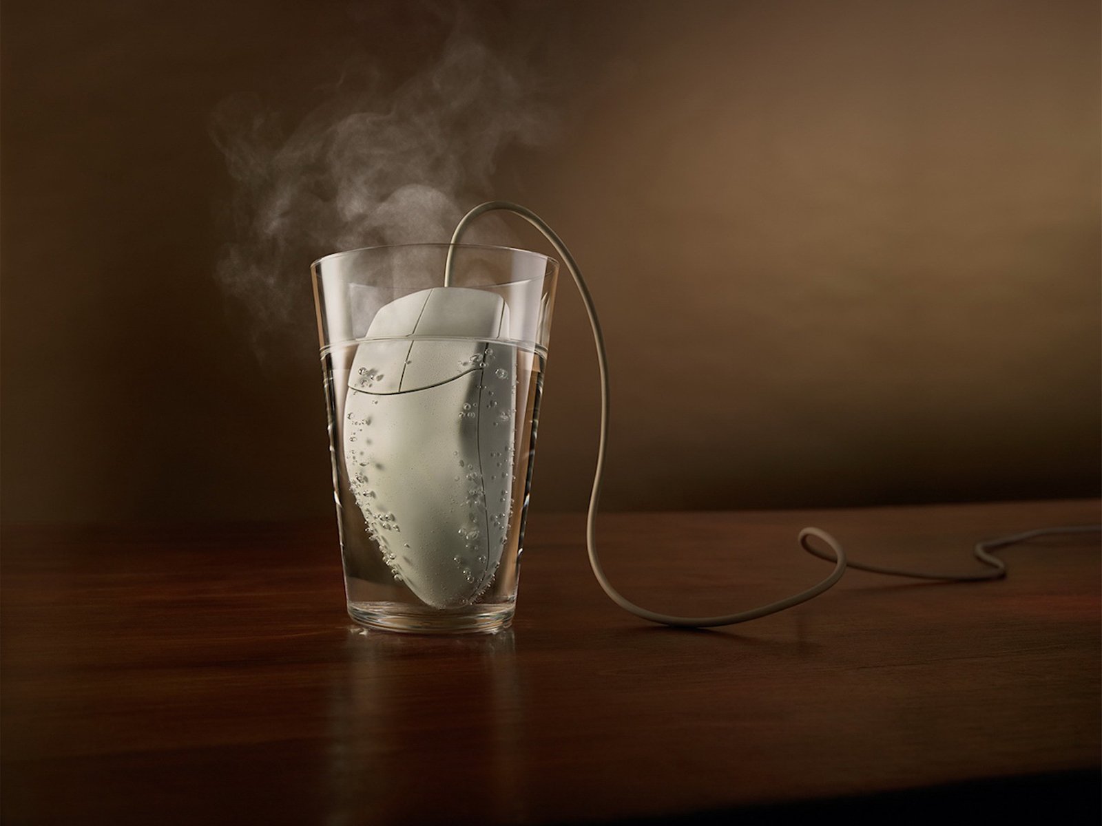 mouse glass heater