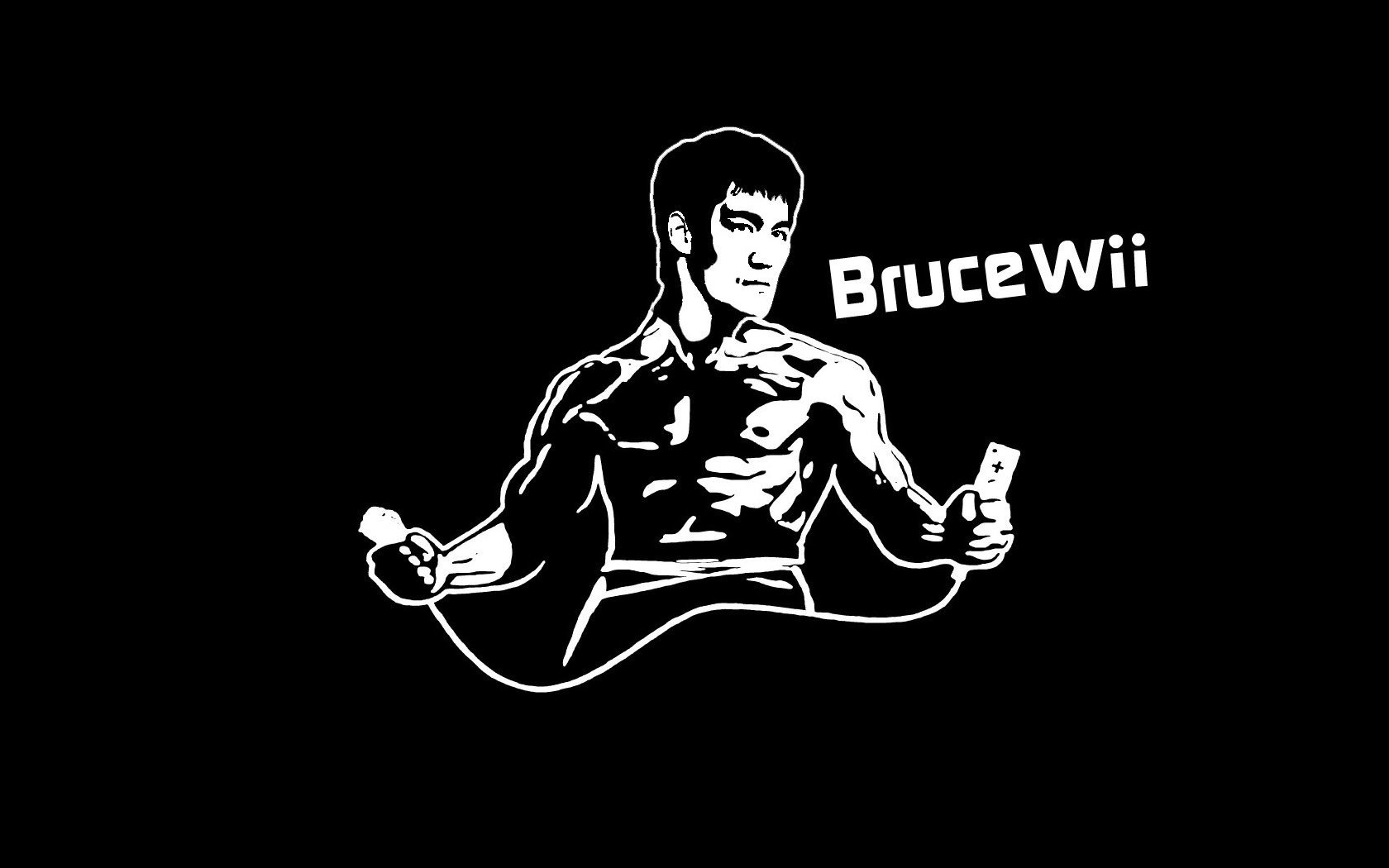 minimalisme bruce lee combattant noir et blanc hommes simplicité style fond noir