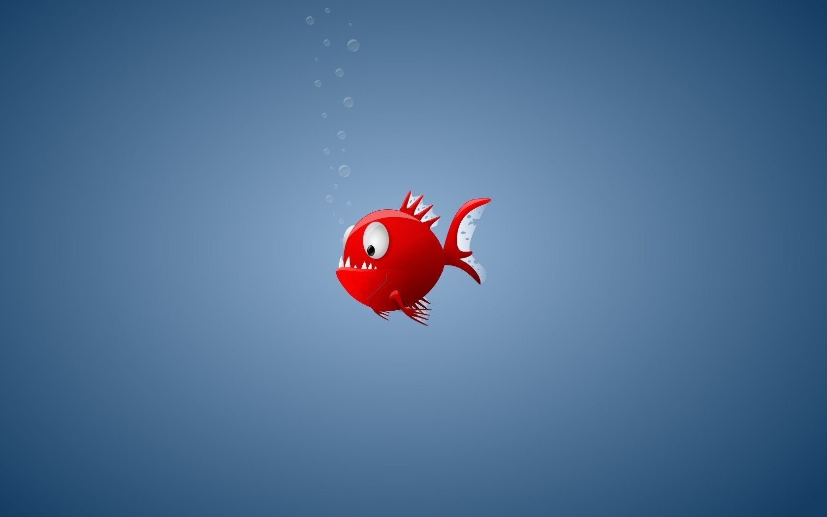red fish water teeth fish bubbles blue background eyes profile toothpick apple blue apple heart emblems logo