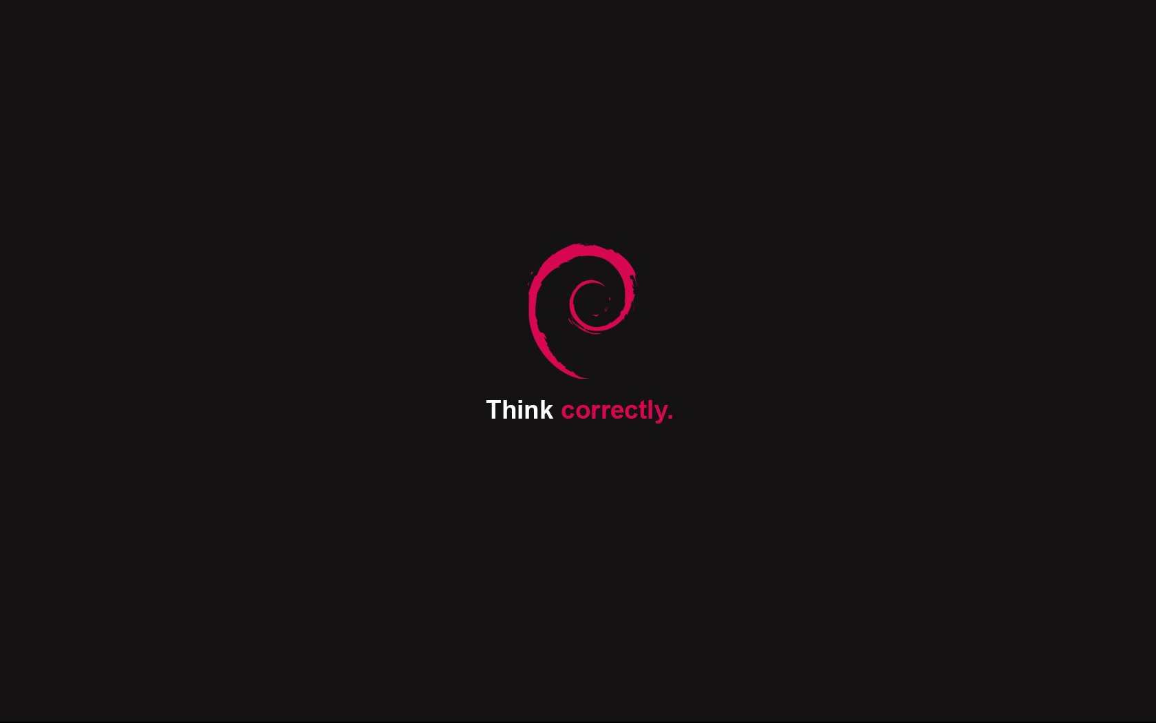 debian logo os think correctly