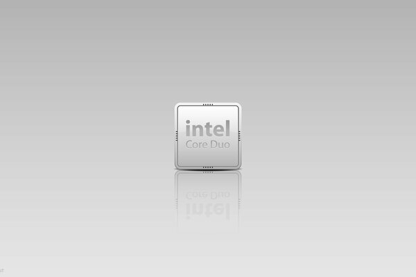 On a gray background, a gray intel processor icon