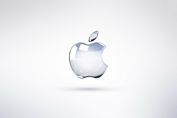 Emblema de cristal de Apple sobre fondo blanco