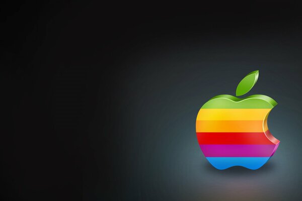 Logotipo brillante de la manzana del arco iris