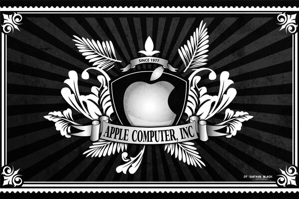 Logotipo de Apple en el medio del escudo de armas