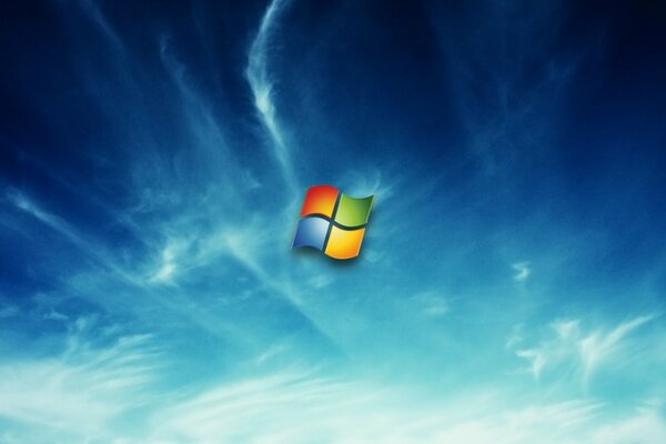 Logotipo de windows en el fondo del cielo