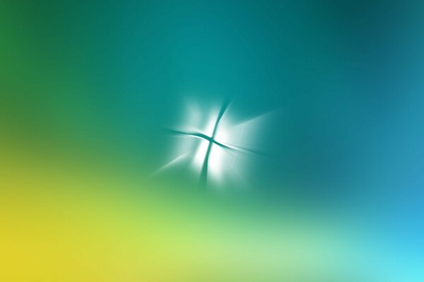 Windows sur un fond bleu-vert flou