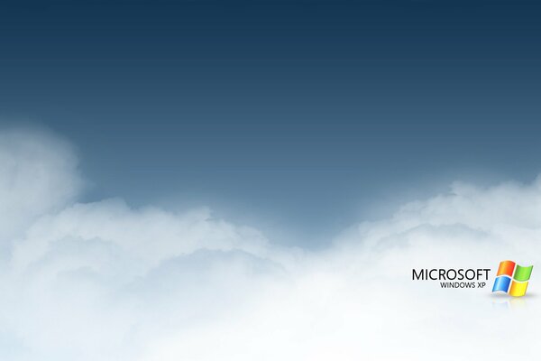 Logo Microsoft dans les nuages moelleux