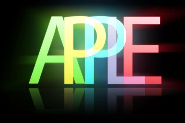Logotipo de Apple multicolor sobre fondo negro