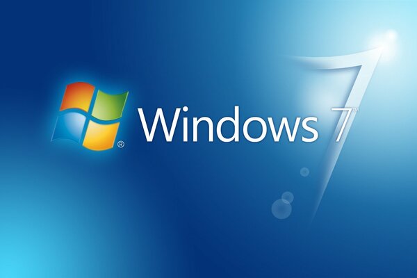 Image et inscription de Windows 7 sur fond bleu