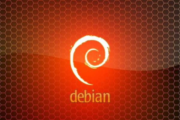 Pomarańczowe logo linux debian