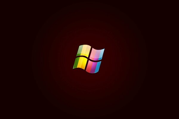 Icona colorata di Windows su sfondo rosso