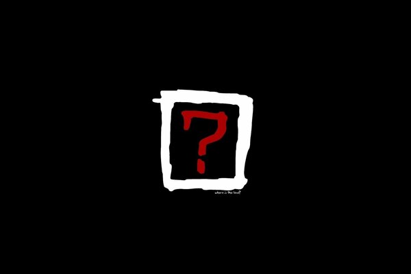 Red question mark in a white square