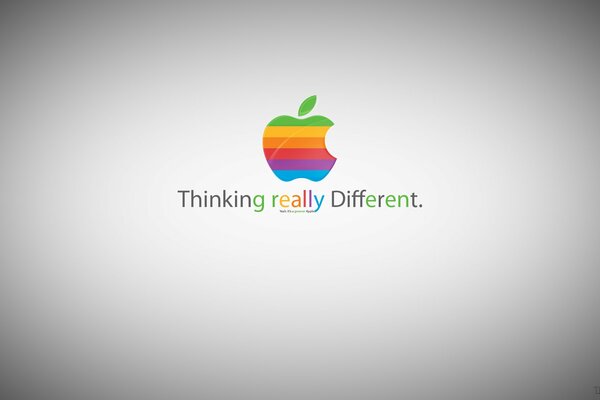 Multicolored apple and slogan